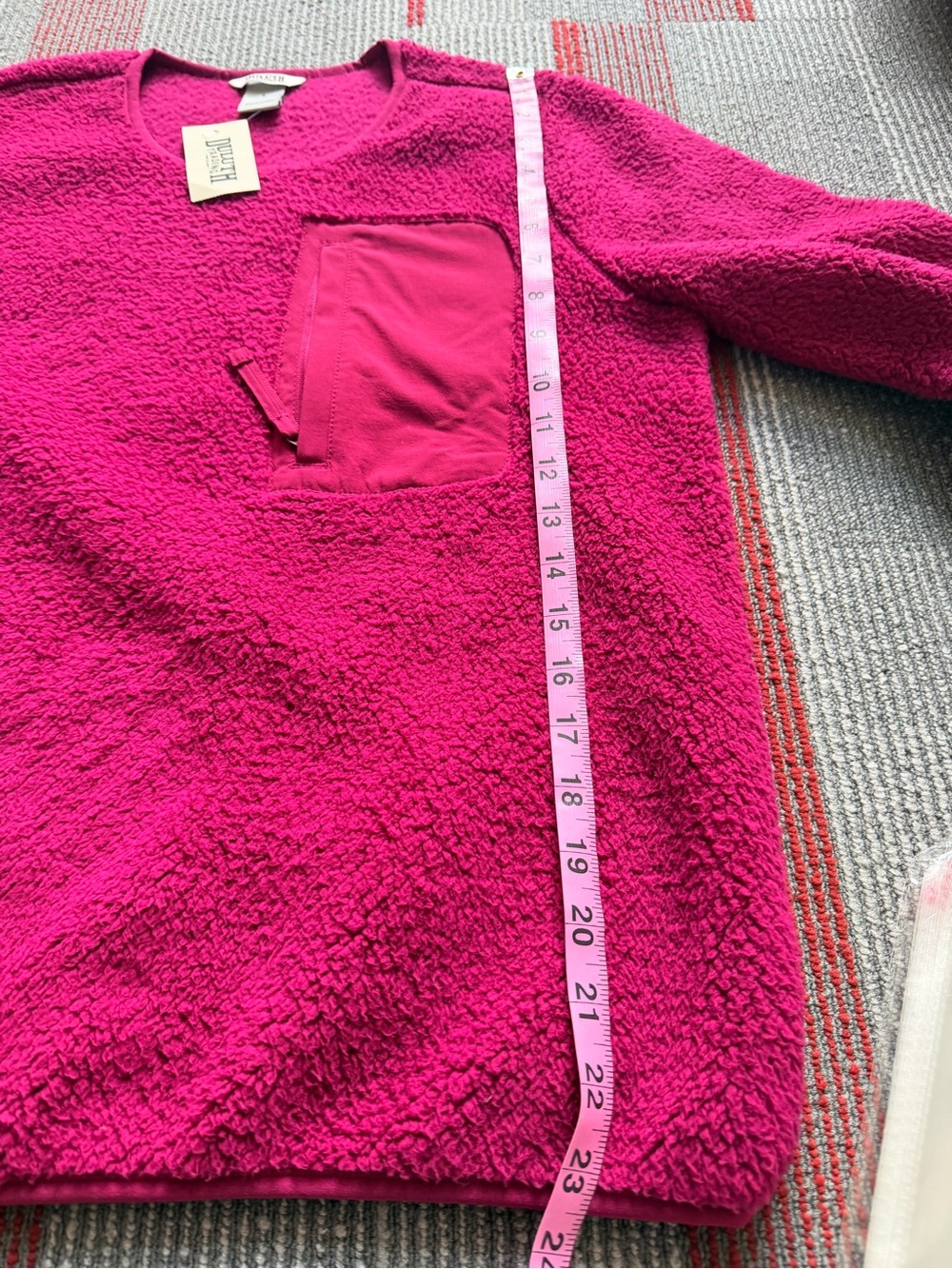 Duluth Trading Co. Sherpa Pullover with Zip Chest Pocket Elbow Patches size S - Picture 4 of 7
